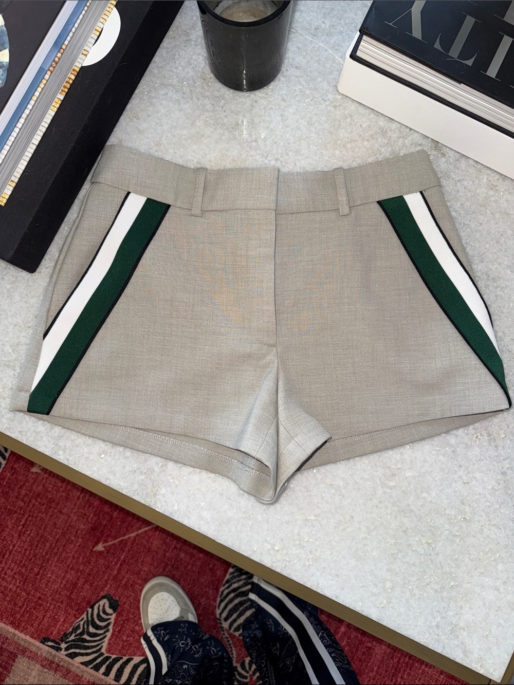 Babaton Tailored Shorts with Green and White Pocket Trim Sz 2 - from Aritzia